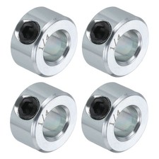 4Pcs 1/4" Bore Axle Shaft Collars Carbon Steel Screw Shaft Collars, Silver