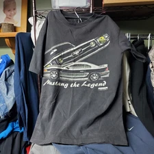 Vintage Late 80s Early 90s Ford Mustang Double Sided Graphic Promo Shirt Large