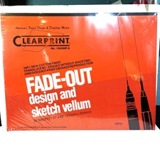 New Clearprint Vellum Pad Fade Out Grid 17" x 22" 50 Sheets Drafting 10000HP-8