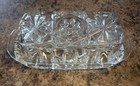 VTG ANCHOR HOCKING PRESCUT CLEAR GLASS BUTTER DISH 2 Piece Top Bottom
