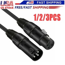 Premium XLR Male to Female All Sizes Microphone Cable Balanced 3 Pin Pro Grade