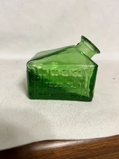 Vtg Par-A-Sol Glass Nice Color Green Tabletop Hummingbird Feeder Inkwell 