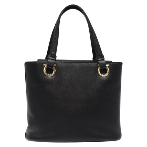 Auténtico bolso de mano Salvatore Ferragamo Gancini de cuero negro - Imagen 2 de 20