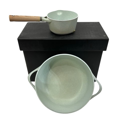 Masterclass Premium Kochgeschirr Kollektion Grün 11" 6,9 qt Kasserolle Pfanne & 6,5" Topf