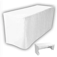 Aeiniwer 6' Fitted Tablecloth Table Cover Trade Show Event Open Back Side - 3...