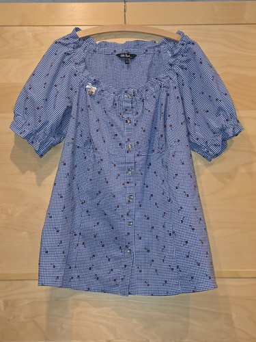 ** ULLA POPKEN **Trachten-Bluse Oktoberfest blau weiß kariert**Gr. 42/44 wie neu
