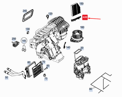 Mercedes-Benz GLE W167 Aktivkohlefilter Abdeckung A1678304602 NEU ORIGINAL