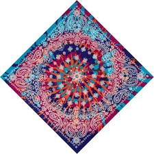 Unisex Bandanas Single Pack Super Soft Cotton 22 inch Cowboy Large Tie Dye