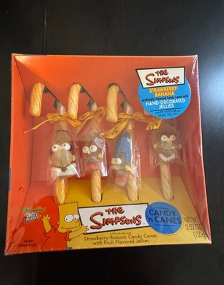 #ad #ad The Simpsons Strawberry Banana Candy Canes With Hand Decorated Jellies 2002 $12.97