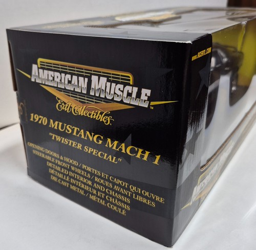 1970 Mustang Mach 1 "Twister Special" American Muscle 1:18 Diecast Car - Black - Picture 6 of 8