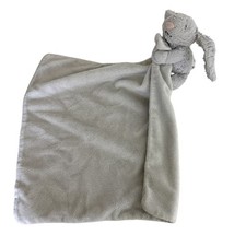 JellyCat Bashful Bunny Soother Security Blanket Gray Lovey