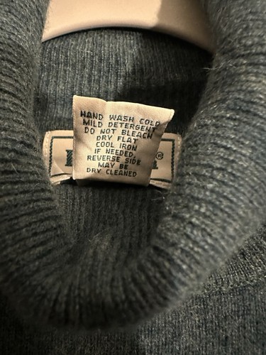 LL Bean L Rollkragen Langarm 100% Kaschmir Pullover Pulli Blau *MÄNGEL* - Bild 5 von 8