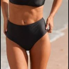 NWT aerie size medium black high rise bikini bottom swim cheeky