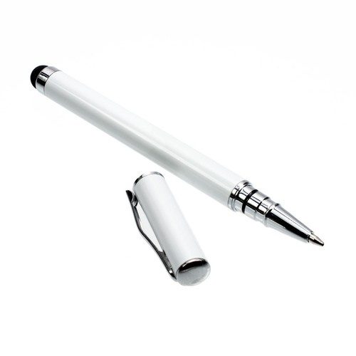 STYLUS PEN FÜR TOUCHSCREEN WEIß KUGELSCHREIBER EINGABE STIFT KULI TABLET HANDY - Afbeelding 1 van 4