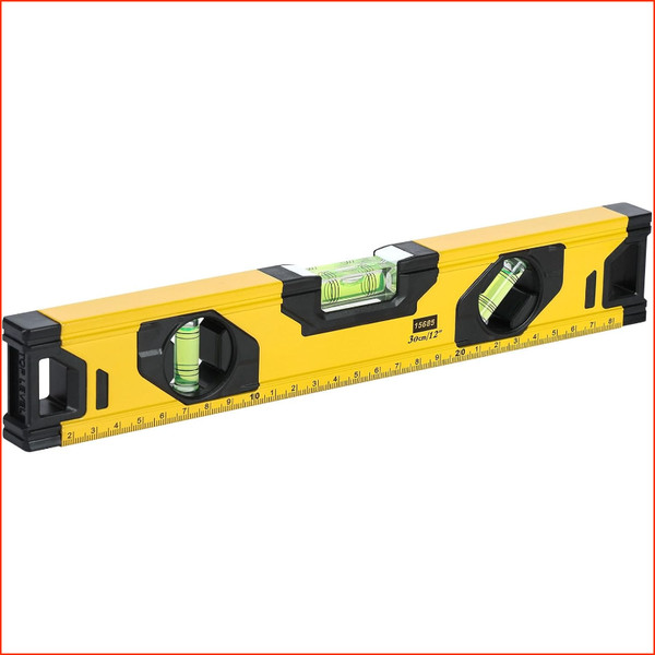 Wasserwaage Magnetisch 30Cm Alu-Profil Mit 3 Libellen 45° 90° 180° Gelb-image