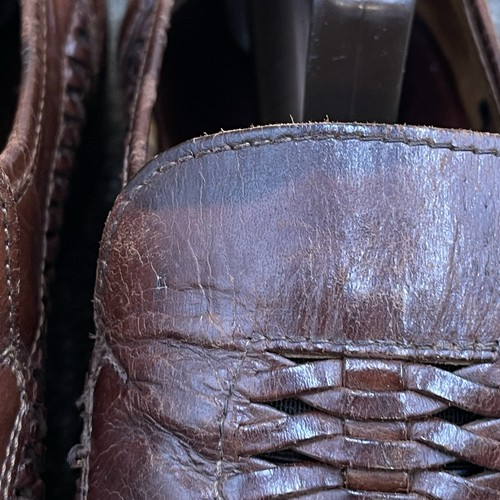 Russell & Bromley Mens Tan Brown Woven Leather Loafers - UK 7 / EU 41 - Picture 8 of 16