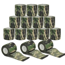 15pcs Camouflage Self Adhesive Bandage Wrap 2 inch Outdoor Protective Tape
