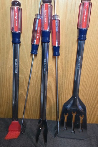 VINTAGE HANDWERKER 4-TEILIGES BBQ WERKZEUG GRILL SET EDELSTAHL SCHRAUBENDREHER GRIFFE - Bild 22 von 22