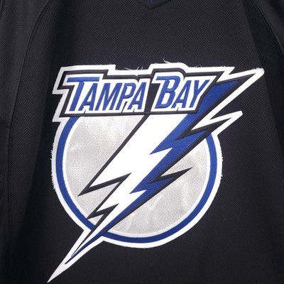 Reebok Tampa Bay Lightning Jersey Mens M Medium Black Long