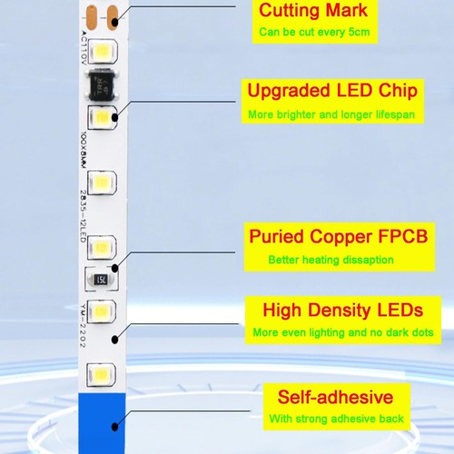 AC110-130V LED Strip LightsDimmable 10000LM 16.4ft 5m SMD 2835 600 LEDs Non wate - Picture 6 of 9