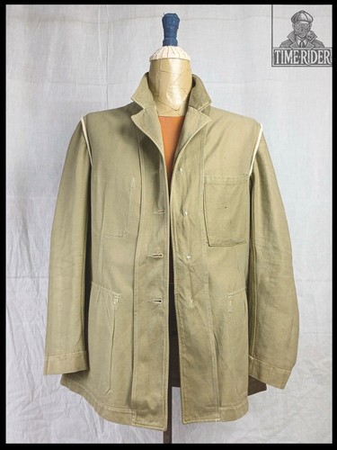 ‘50s French Work Postal Service Poste et Télégraphe Khaki Chore Jacket - Picture 6 of 15