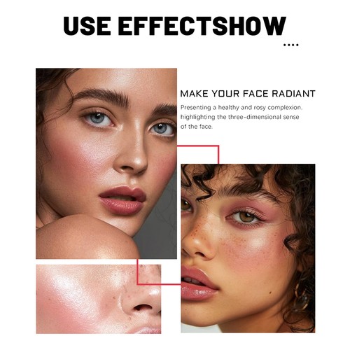 Blush da forno viso shimmer evidenziatore polvere blush palette blush impermeabile UK - Foto 8 di 29