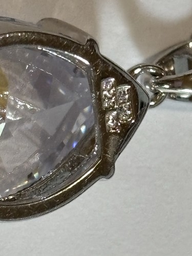 Huge ESPO Sterling Silver & CZ 18" Pendant Necklace - Picture 5 of 7
