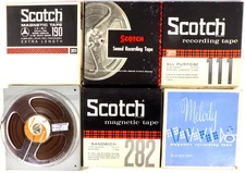 Vintage 7" Magnetic Audio Recording Tapes each 1,200' Pre-Recorded Circa 1960's