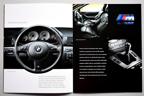 2001 BMW M3 SALES BROCHURE CATALOG ~ 333 HORSEPOWER ~ 12 PAGES ~ 11" x 8.5" - Picture 3 of 6