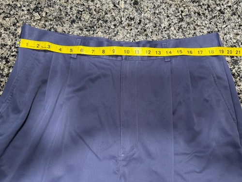 CRAFT & BARROW Chino BLUE-GRAY Cotton Bermuda Pleated Casual Pocketed Shorts 38R - Picture 5 of 8