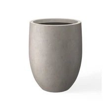 Kante 21.7" H Weathered Concrete Tall Planter, Large Outdoor Indoor Decorativ...
