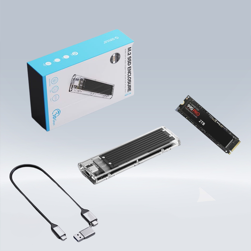 1TB/2TB M.2 SSD NVMe USB 3.2 Adapter Type C PCIe 4.0 Solid State Drive Enclosure - Picture 6 of 13