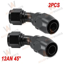 ALLOYWORKS 2PCS 12AN Hose End Fitting 45° Degree Swivel For CPE Braided Hose