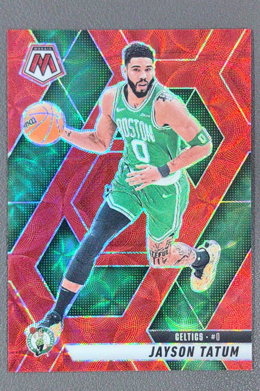 2024-25 Panini Mosaic Jayson Tatum Mosaic International Red /75 #188 Celtics