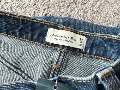 Abercrombie & Fitch High Rise Mom Shorts Denim Jean Women's Size 25/0 NEW - Picture 18 of 18