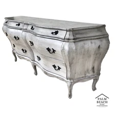 Antique French Serpentine Dresser Distressed