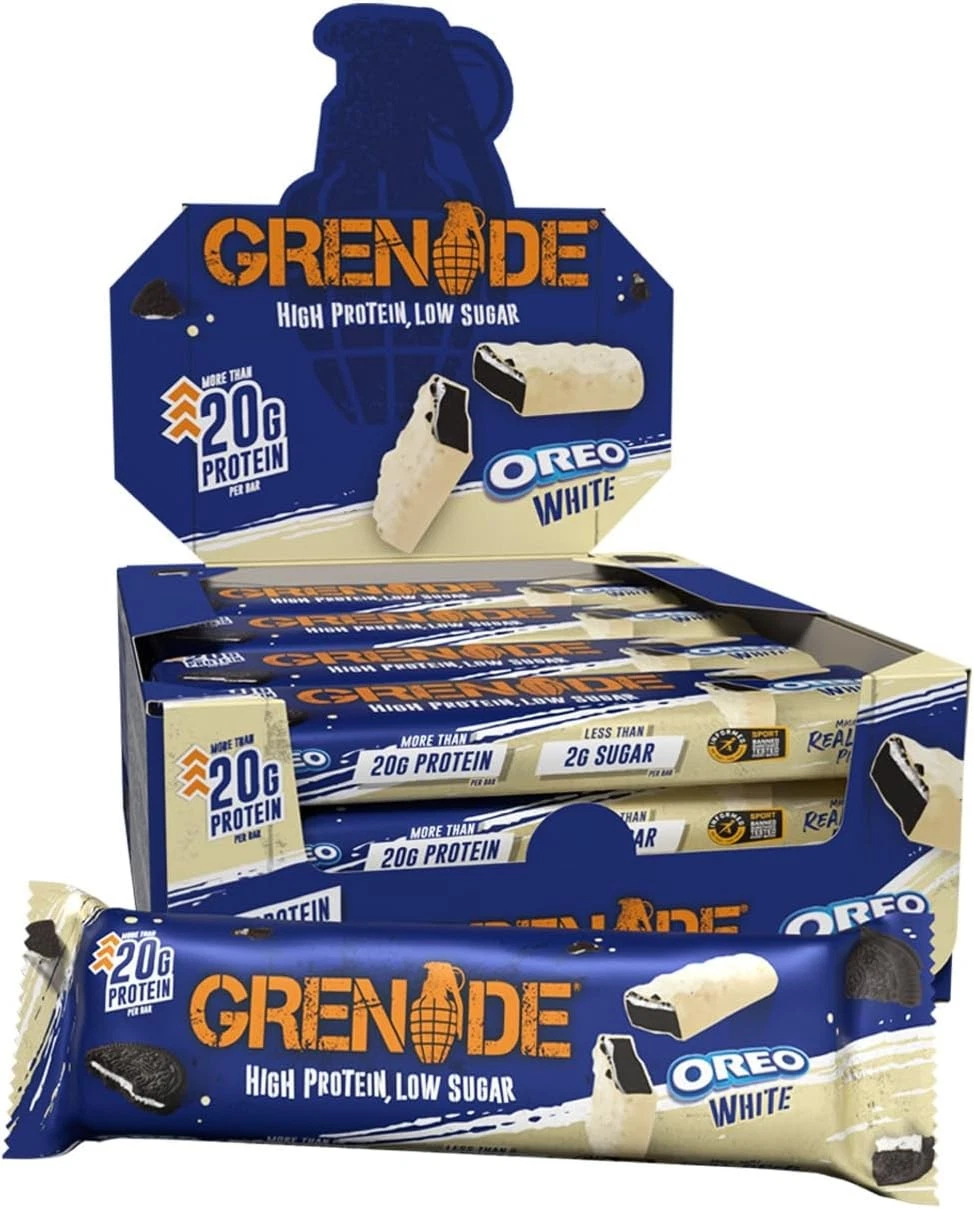 Grenade Protein Bar 12x 60g Box Oreo WHITE - MHD WARE 06/26! - Bild 1 von 2
