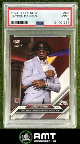 Jayden Daniels RC PSA 9 2024 Topps NOW Washington Commanders #D-2 1281