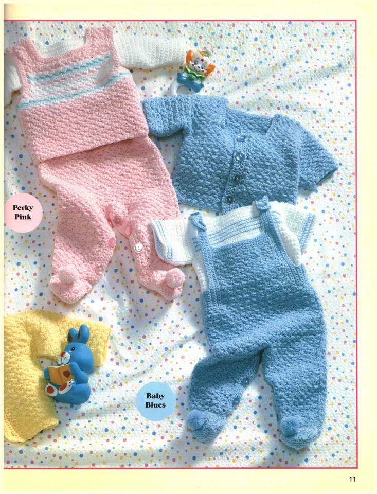 Trajes de ganchillo para bebés calentamientos de pies a cabeza | American School of Needlework 1222 Foto 3 de 4