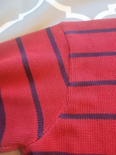 Vintage Y2K Polo Ralph Lauren Sweater Cotton Knit Mens XL Striped Red Navy - Picture 21 of 22