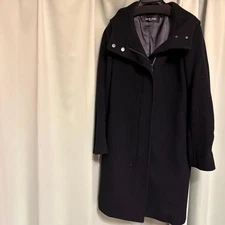 Michel KLEIN Black Wool Coat XS Near Unused Stylish Winter Outerwear