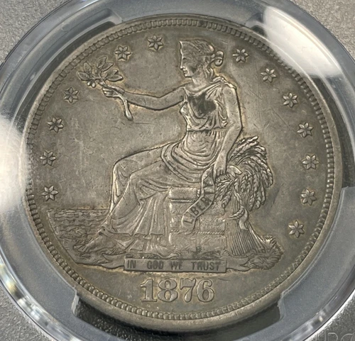 1876-P Trade Dollar $1 US Coin PCGS XF Details Cleaned