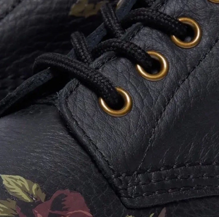 全新 女式 尺码 9 Doc Martens 1470 花卉皮革战斗靴 — 第 4/4 张图片