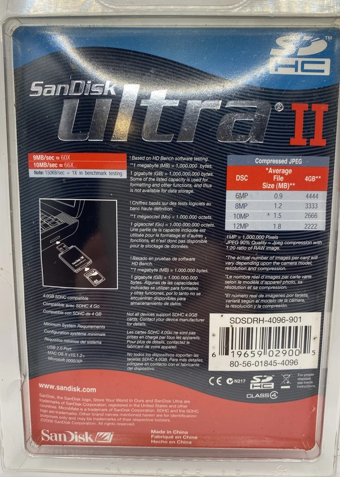 SanDisk Ultra II SD HC 4GB Memory Card And Reader New In Box - Image 3 of 4