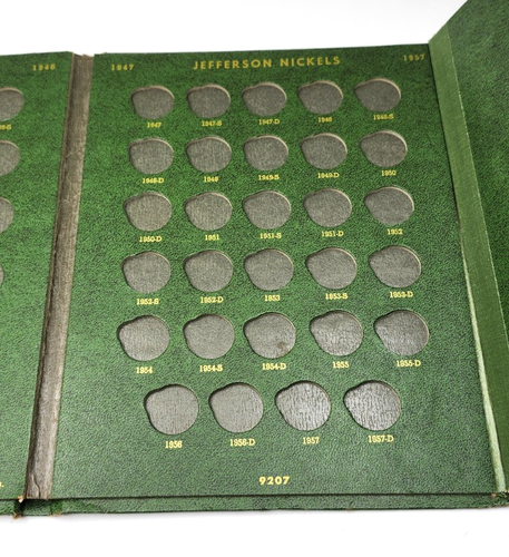 Whitman Jefferson Nickels 1938-1965 Album No 9207 Coin Folder Green Vintage - Picture 3 of 7