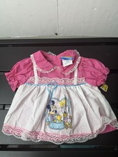 New Vintage Y2K Disney Babies Dress Girls Size 0-6M Pink Minnie Daisy Tea Time