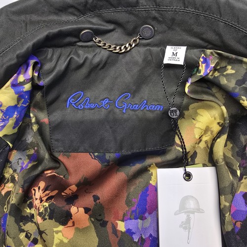 Robert Graham O'Grady Woven Utility Jacket Men Medium Olive Green - Picture 1 of 9