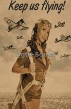 WW2 Picture Photo US Air Force  Sexy Pinup PIN-UP Keep US Plane Army  5417