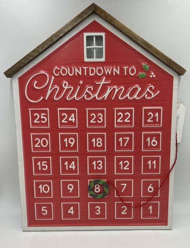 Weihnachten Countdown Adventskalender Scheunenlook Country Weihnachten 19" x 13" Neu mit Etikett - Bild 2 von 5