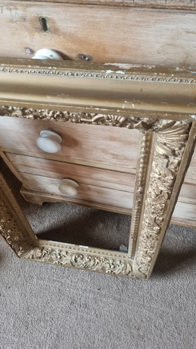 Antique Gilt Gesso Gold Frame Decorative Distressed Original Deep Set - Picture 9 of 23